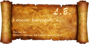Lencse Barnabás névjegykártya